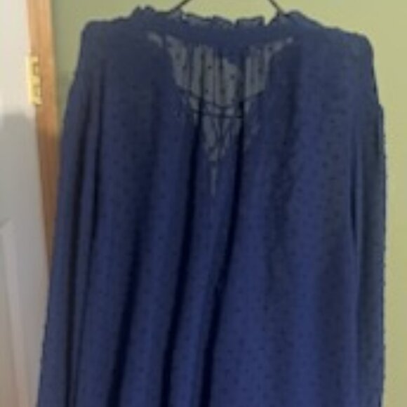 Torrid Sheer Blouse (Blue) - Picture 2 of 3